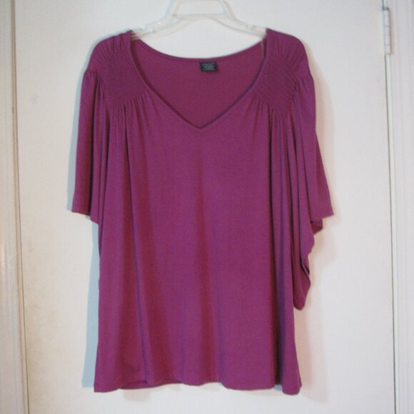Faded Glory Tops - * 2/15 Faded Glory Purple Shirt Large 12 14 NWT Soft Fabric Stretch New